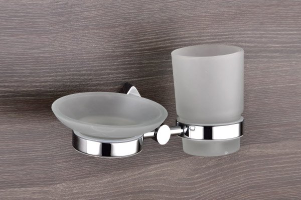 VO-07 Soap Dish with Tumbler Holder Glass