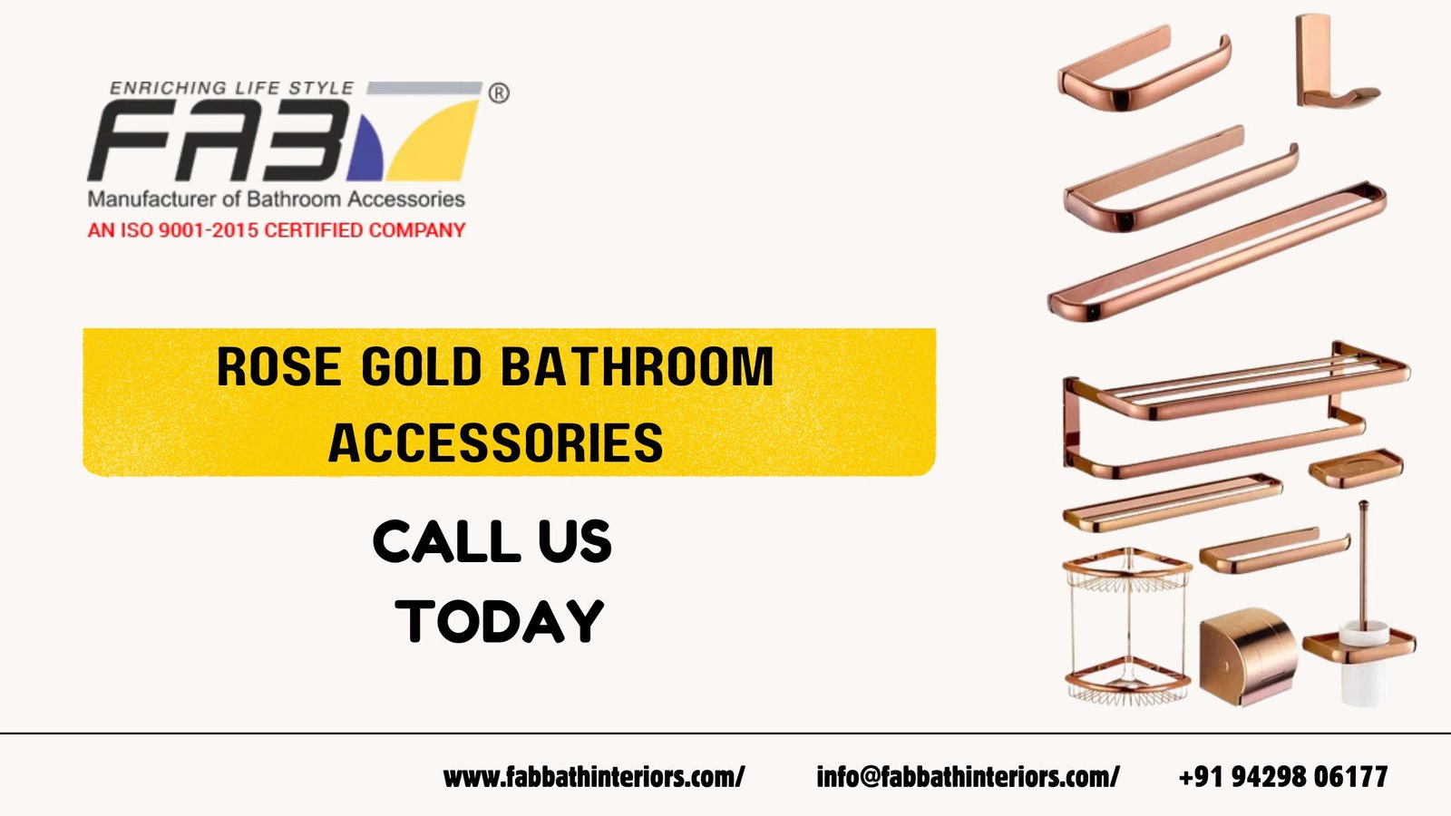 Rose Gold Bathroom Accessories By Fab Bath Interiors